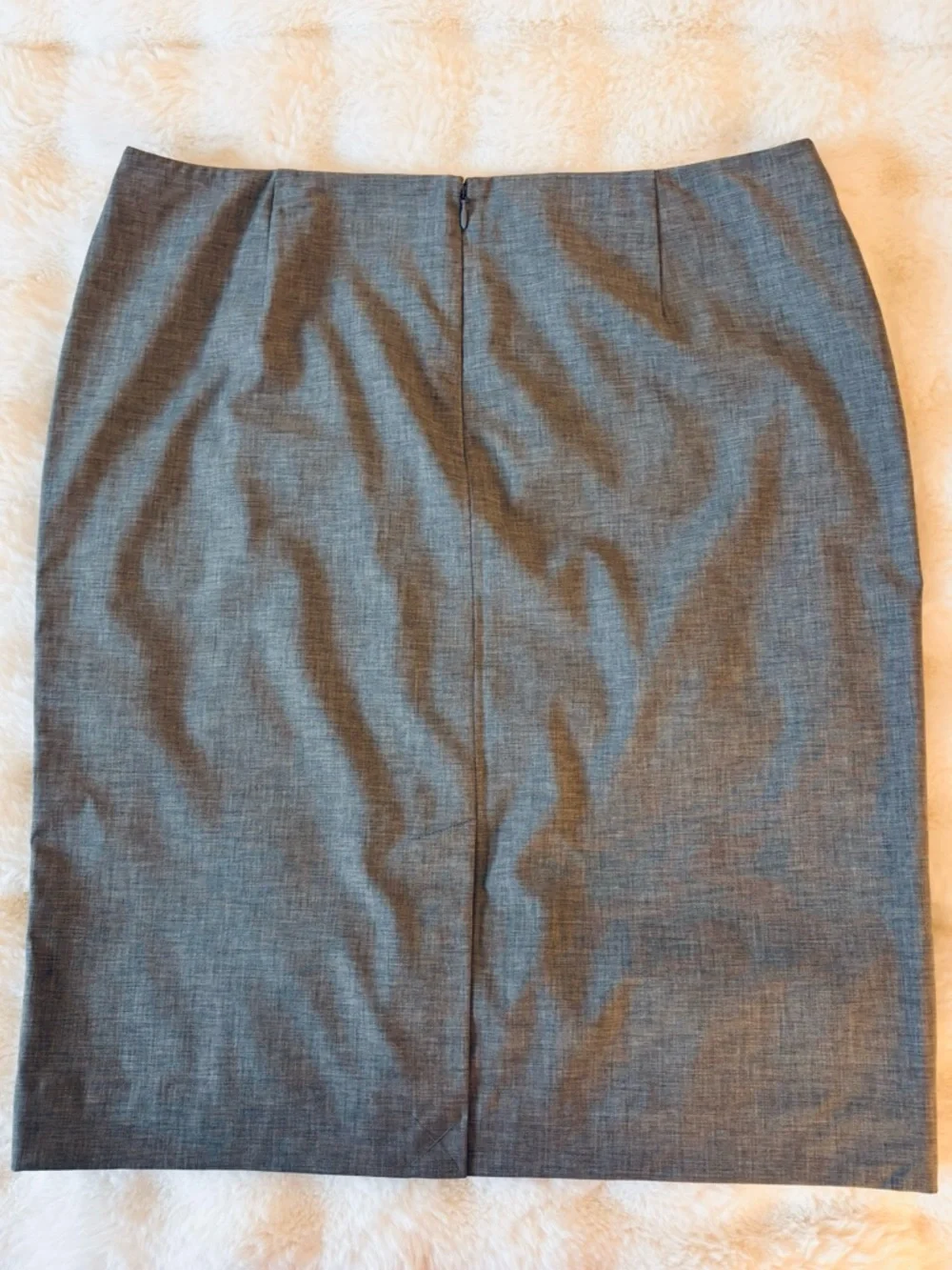Talbots Skirt Gray Pencil Wool Blend zipper lined business casual office NWOT 14